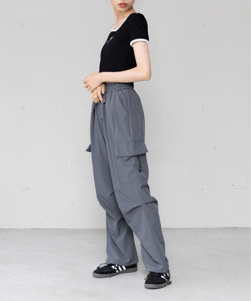 SETUP7(セットアップセブン)の「【SETUP7】刺繍リボンバイカラー 半袖Tシャツ SCCH595(シャツ/ブラウス・レディース・グレー/ライトブルー/ブラック/ホワイト・FREE)」の15枚目の写真