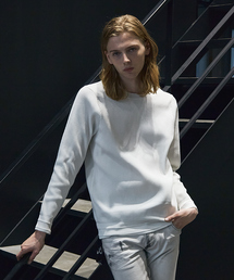 サーマルワッフルニット 長袖プルオーバー