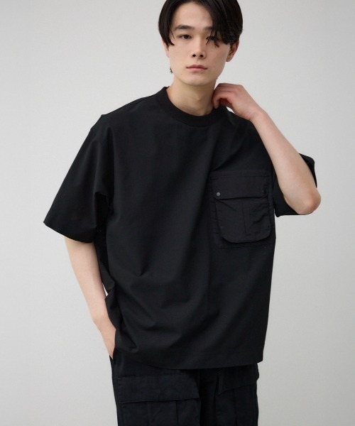 AZUL by moussy(アズールバイマウジー)の「SBC エアーベントファティーグTEE(Tシャツ/カットソー・メンズ・ライトカーキ/ブラック/グレー・FREE)」の2枚目の写真