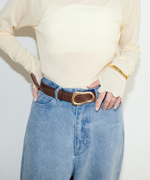 LARUTA（ラルータ）の「【LARUTA】POIREサークルバックルベルト（ベルト・レディース・ブラウン/ブラック・FREE）」の5枚目の写真