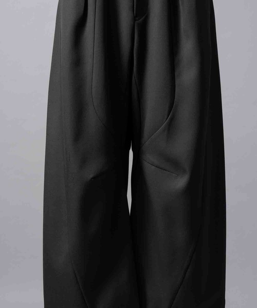 UNISEX》Chambray Wool Prime-Wide Three-Dimensional Cutting Pants