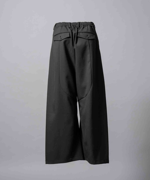 UNISEX》Chambray Wool Prime-Wide Three-Dimensional Cutting Pants