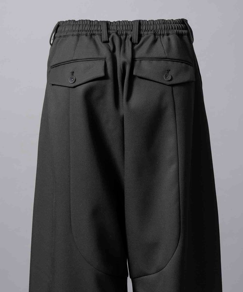 UNISEX》Chambray Wool Prime-Wide Three-Dimensional Cutting Pants