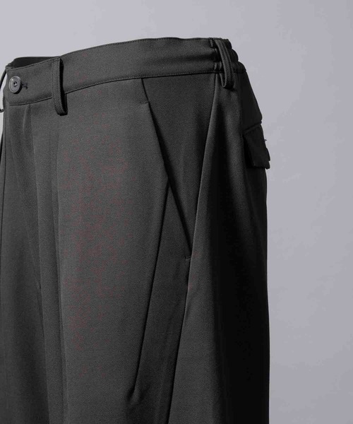 UNISEX》Chambray Wool Prime-Wide Three-Dimensional Cutting Pants