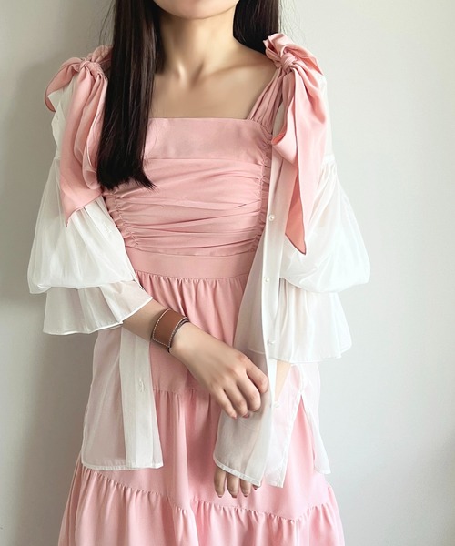 apres jour(アプレジュール)の「【apres jour mimi】リボンティアードキャミワンピース【ZOZOTOWN限定アイテム】(ワンピース・レディース・アイボリー/ライトピンク/ブラック/ベージュ系その他・フリー/X-LARGE)」の12枚目の写真