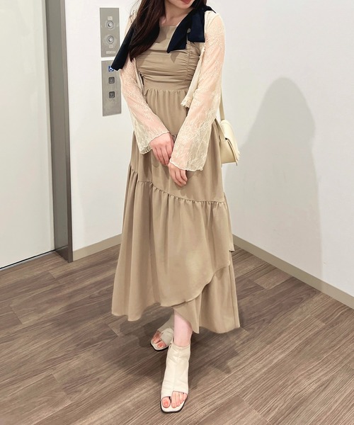 セール】【apres jour mimi】リボンティアードキャミワンピース