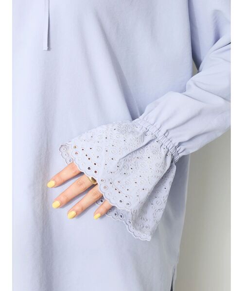 CRAFT STANDARD BOUTIQUE(クラフトスタンダードブティック)の「デシンフリル刺繍スリーブブラウス ◆(シャツ/ブラウス・レディース・パープル/グリーン/オフホワイト/ブラック・FREE)」の13枚目の写真