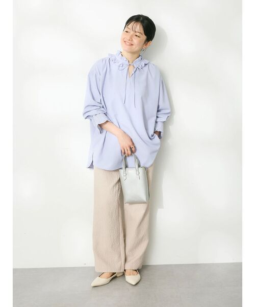 CRAFT STANDARD BOUTIQUE(クラフトスタンダードブティック)の「デシンフリル刺繍スリーブブラウス ◆(シャツ/ブラウス・レディース・パープル/グリーン/オフホワイト/ブラック・FREE)」の15枚目の写真