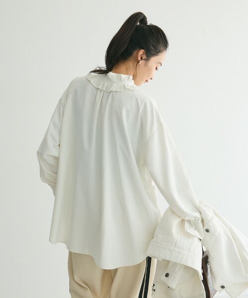 CRAFT STANDARD BOUTIQUE(クラフトスタンダードブティック)の「デシンフリル刺繍スリーブブラウス ◆(シャツ/ブラウス・レディース・パープル/グリーン/オフホワイト/ブラック・FREE)」の21枚目の写真