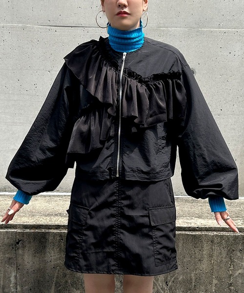 bohmal(ボマール)の「アシメフリルブルゾン(ブルゾン・レディース・ブラック/グレー・MEDIUM)」の17枚目の写真