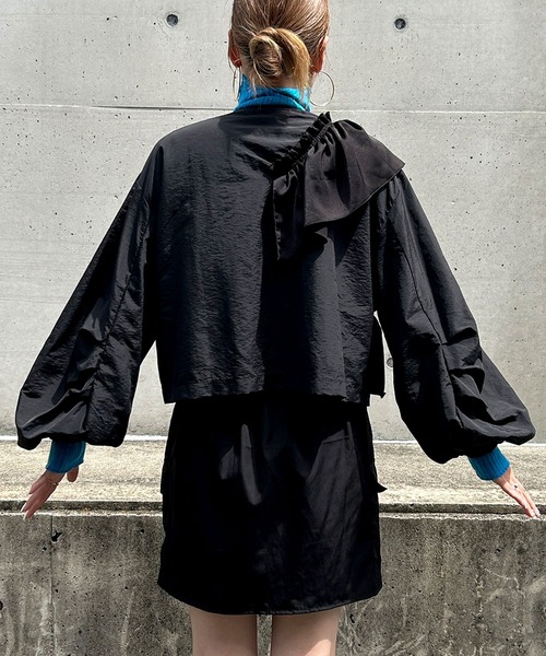 bohmal(ボマール)の「アシメフリルブルゾン(ブルゾン・レディース・ブラック/グレー・MEDIUM)」の16枚目の写真