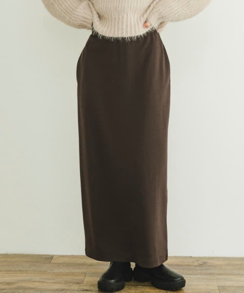 ITEMS URBANRESEARCH（アイテムズ アーバンリサーチ）の「裏起毛ポンチスカート（スカート・レディース・ブラック/その他/チャコールグレー・FREE/-）」の3枚目の写真