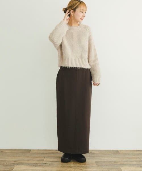 ITEMS URBANRESEARCH（アイテムズ アーバンリサーチ）の「裏起毛ポンチスカート（スカート・レディース・ブラック/その他/チャコールグレー・FREE/-）」の8枚目の写真