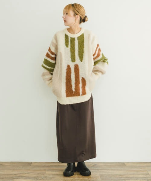 ITEMS URBANRESEARCH（アイテムズ アーバンリサーチ）の「裏起毛ポンチスカート（スカート・レディース・ブラック/その他/チャコールグレー・FREE/-）」の12枚目の写真