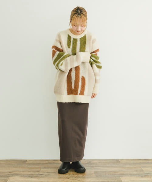 ITEMS URBANRESEARCH（アイテムズ アーバンリサーチ）の「裏起毛ポンチスカート（スカート・レディース・ブラック/その他/チャコールグレー・FREE/-）」の13枚目の写真