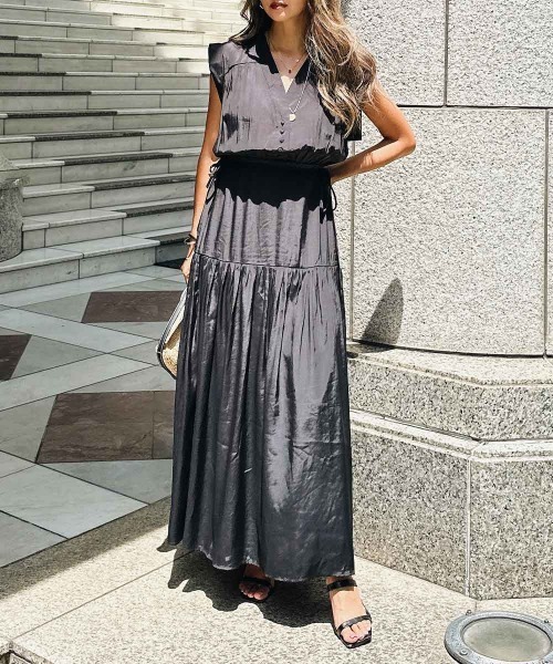 ウエストリボンロングドレス（ドレス）｜esutoreja（エストレジャ）