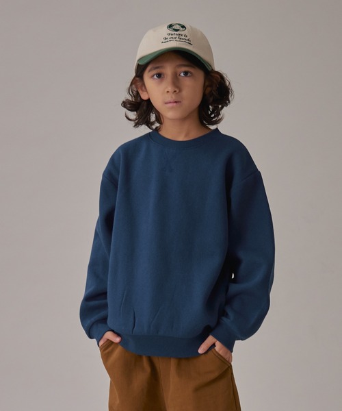 PAIRMANON STREET（ペアマノンストリート）の「【PAIRMANON STREET】裏起毛 ベーシック ガゼット付き スウェット トレーナー（スウェット・キッズ・ピンク系その他/グレー系その他/グリーン/ベージュ/ネイビー/グレー/オレンジ/ブラック/ライトピンク/ブラック系その他・120/110/100/90/150/140/130/160）」の7枚目の写真