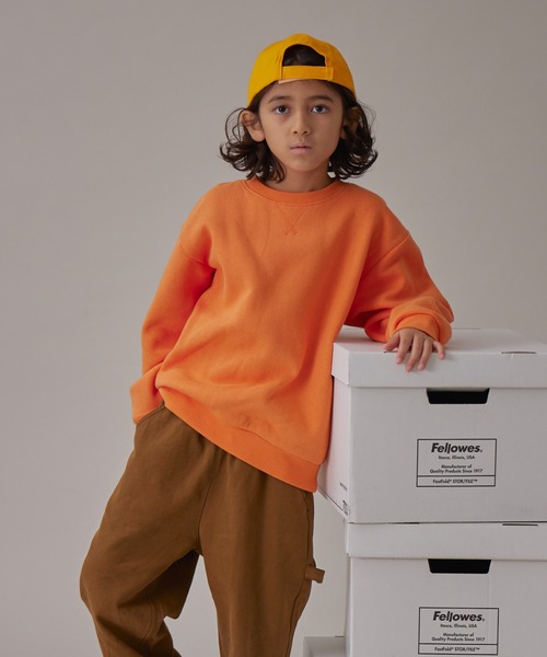 PAIRMANON STREET（ペアマノンストリート）の「【PAIRMANON STREET】裏起毛 ベーシック ガゼット付き スウェット トレーナー（スウェット・キッズ・ピンク系その他/グレー系その他/グリーン/ベージュ/ネイビー/グレー/オレンジ/ブラック/ライトピンク/ブラック系その他・120/110/100/90/150/140/130/160）」の10枚目の写真