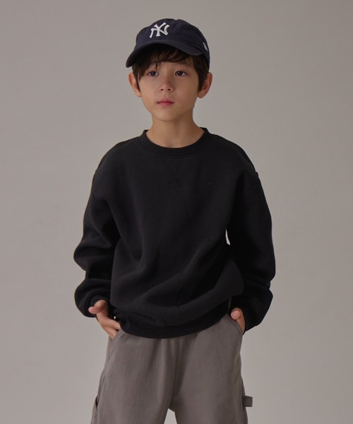 PAIRMANON STREET（ペアマノンストリート）の「【PAIRMANON STREET】裏起毛 ベーシック ガゼット付き スウェット トレーナー（スウェット・キッズ・ピンク系その他/グレー系その他/グリーン/ベージュ/ネイビー/グレー/オレンジ/ブラック/ライトピンク/ブラック系その他・120/110/100/90/150/140/130/160）」の2枚目の写真