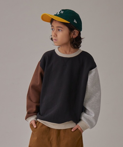 PAIRMANON STREET（ペアマノンストリート）の「【PAIRMANON STREET】裏起毛 ベーシック ガゼット付き スウェット トレーナー（スウェット・キッズ・ピンク系その他/グレー系その他/グリーン/ベージュ/ネイビー/グレー/オレンジ/ブラック/ライトピンク/ブラック系その他・120/110/100/90/150/140/130/160）」の15枚目の写真