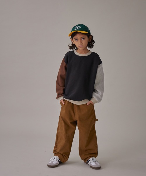 PAIRMANON STREET（ペアマノンストリート）の「【PAIRMANON STREET】裏起毛 ベーシック ガゼット付き スウェット トレーナー（スウェット・キッズ・ピンク系その他/グレー系その他/グリーン/ベージュ/ネイビー/グレー/オレンジ/ブラック/ライトピンク/ブラック系その他・120/110/100/90/150/140/130/160）」の16枚目の写真