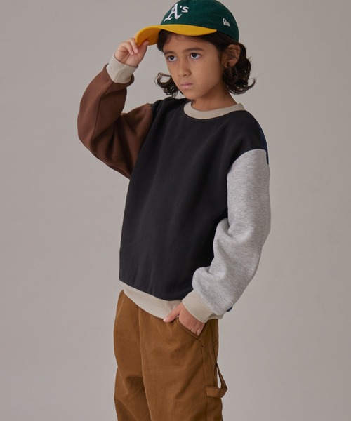 PAIRMANON STREET（ペアマノンストリート）の「【PAIRMANON STREET】裏起毛 ベーシック ガゼット付き スウェット トレーナー（スウェット・キッズ・ピンク系その他/グレー系その他/グリーン/ベージュ/ネイビー/グレー/オレンジ/ブラック/ライトピンク/ブラック系その他・120/110/100/90/150/140/130/160）」の17枚目の写真