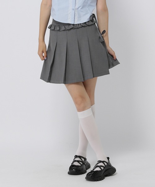 3.3 Field Trip （3.3フィールドトリップ）の「3.3 Field Trip／フリルラップスカート（スカート・レディース・チャコール/ブラック・MEDIUM/SMALL）」の2枚目の写真
