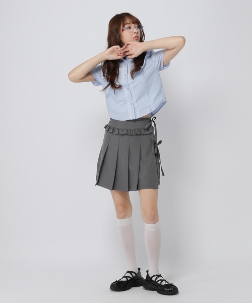 3.3 Field Trip （3.3フィールドトリップ）の「3.3 Field Trip／フリルラップスカート（スカート・レディース・チャコール/ブラック・MEDIUM/SMALL）」の8枚目の写真