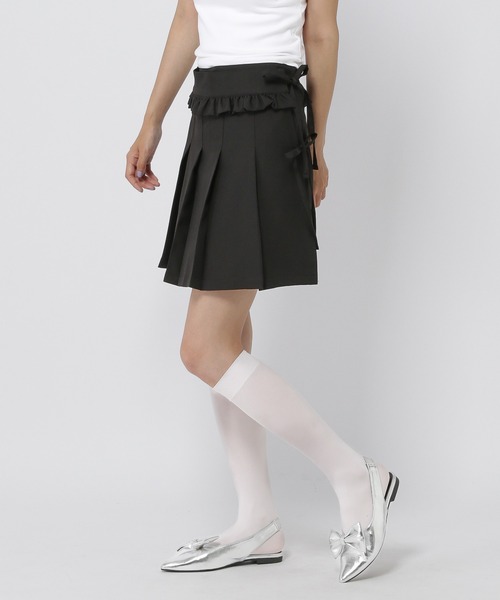 3.3 Field Trip （3.3フィールドトリップ）の「3.3 Field Trip／フリルラップスカート（スカート・レディース・チャコール/ブラック・MEDIUM/SMALL）」の5枚目の写真