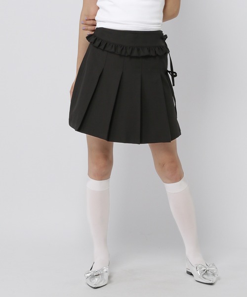 3.3 Field Trip （3.3フィールドトリップ）の「3.3 Field Trip／フリルラップスカート（スカート・レディース・チャコール/ブラック・MEDIUM/SMALL）」の4枚目の写真