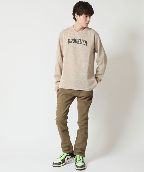 ARCADE（アーケード）の「フリースニットソー 暖かい裏起毛 カレッジロゴデザイン　BARCEDOS（Tシャツ/カットソー・メンズ・ブラック/ベージュ/ネイビー/グレー/カーキ・LL/M/L）」の8枚目の写真