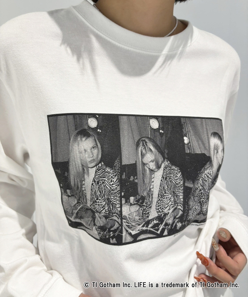Oriens JOURNAL STANDARD(オリエンス ジャーナルスタンダード)の「【GOOD ROCK SPEED / グッドロックスピード】 LIFE(フォトプリント1):ロンT(Tシャツ/カットソー・レディース・ホワイト・SMALL/MEDIUM)」の3枚目の写真