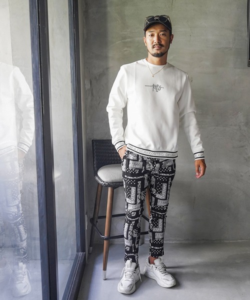 adamsJUGGLER（アダムスジャグラー）の「RTEG/ペイズリーロングパンツ（スウェットパンツ・メンズ・ブラック/ホワイト・S/M/L/XL/XXL）」の13枚目の写真