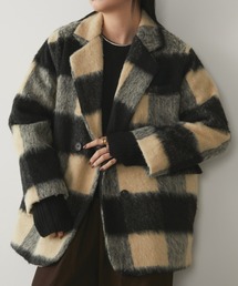 Aunt Marie's | ブロックチェックシャギーミドルコート(チェスターコート)