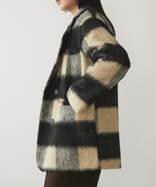 Aunt Marie's(アントマリーズ)の「ブロックチェックシャギーミドルコート(チェスターコート・レディース・ベージュ・FREE)」の18枚目の写真