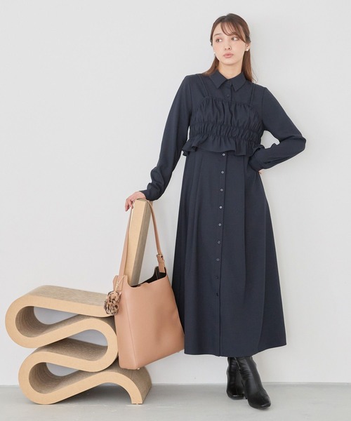 セール】ビスチェツキシャツワンピース200102（シャツワンピース