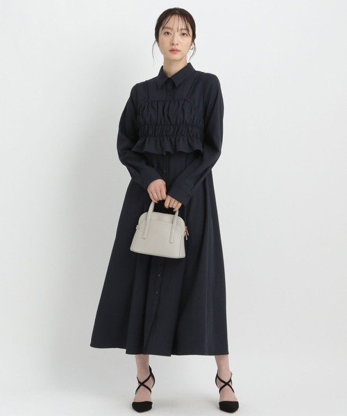 Andemiu（アンデミュウ）の「ビスチェツキシャツワンピース200102（シャツワンピース・レディース・ネイビー/アイボリー/グレー・FREE）」の12枚目の写真