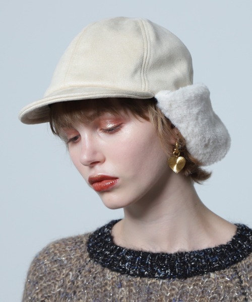 ROSE BUD（ローズバッド）の「フライトキャップ（キャップ・レディース・ブラック/ベージュ・FREE）」の2枚目の写真