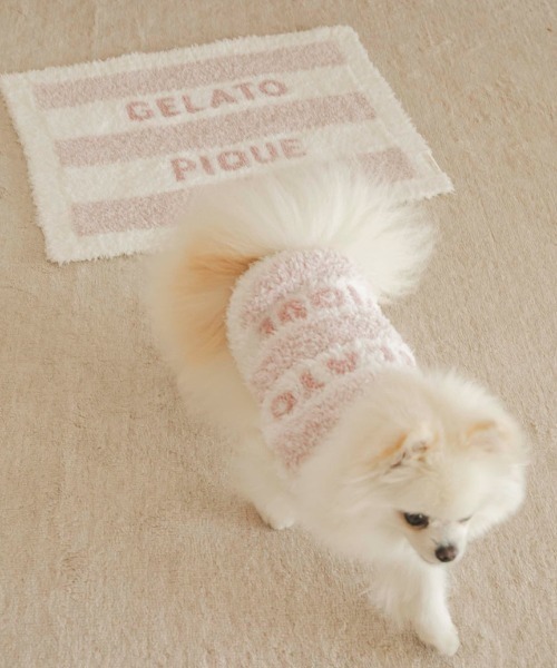 gelato pique(ジェラートピケ)の「【CAT&DOG】ジェラートメランジ2ボーダープルオーバー(ペットウェア・レディース・ブルー/ベージュ/ピンク・LARGE/MEDIUM/SMALL)」の13枚目の写真