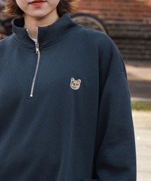 【ZIP FIVE】 アソート 刺繍 ハーフジップ スウェット / トレーナー / 長袖 / 白 / グレー【24AW 新色追加】
