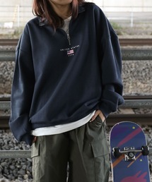 【ZIP FIVE】 アソート 刺繍 ハーフジップ スウェット / トレーナー / 長袖 / 白 / グレー【24AW 新色追加】