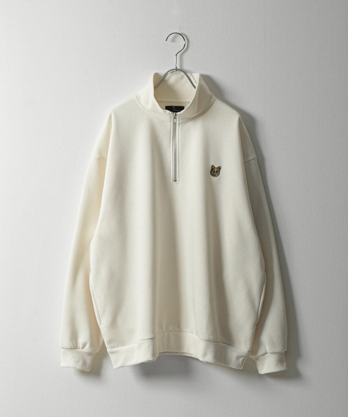 ZIP FIVE（ジップファイブ）の「【ZIP FIVE】 アソート 刺繍 ハーフジップ スウェット / トレーナー / 長袖 / 白 / グレー【24AW 新色追加】（スウェット・レディース・ダークグリーン/ホワイト系/アイボリー/グレー系1/ホワイト/ブラック/ブラック系/チャコール/オートミール/ネイビー/ダークグリーン系/アイボリー系/グレー系/杢グレー/アイボリー系2/グレー系4/ホワイト系2/ブラック系2/ネイビー系2/ネイビー系/ブルー・LARGE/X-LARGE/MEDIUM）」の3枚目の写真