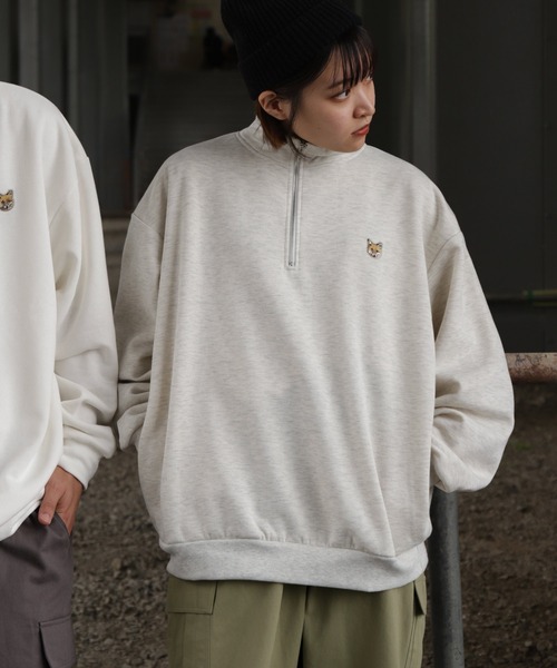 ホワイト ハーフジップ スウェット トミー ヒルフィガー TOMMY HILFIGER ハーフジップスウェット