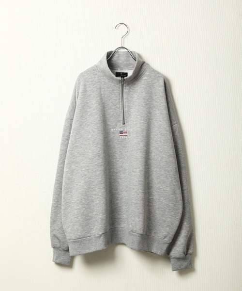 ZIP FIVE】 アソート 刺繍 ハーフジップ スウェット