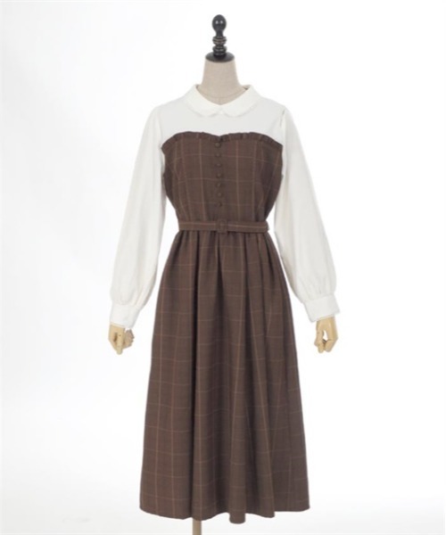 axes femme POETIQUE（アクシーズファムポエティック）の「ビスチェ切り替えワンピース（ワンピース・レディース・ブラウン/ブラック/グレー・MEDIUM）」の16枚目の写真