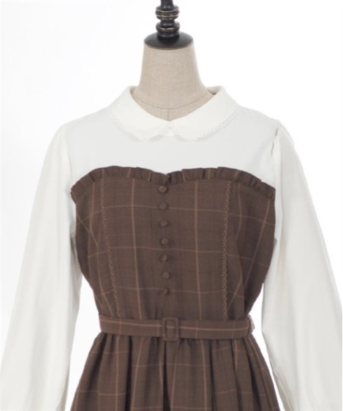 axes femme POETIQUE（アクシーズファムポエティック）の「ビスチェ切り替えワンピース（ワンピース・レディース・ブラウン/ブラック/グレー・MEDIUM）」の19枚目の写真