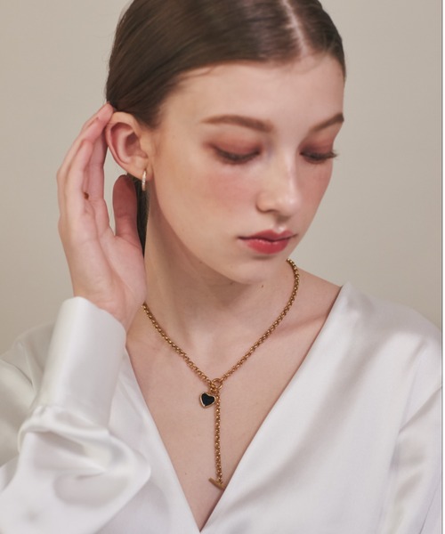 Obrey SOLIDSILVER PARIS♥️２針クォーツ/ゴールド鎖ブレス セール】【 金属アレルギー対応 】 ハート マントルチェーンネックレス