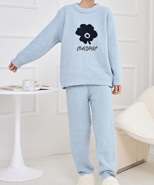 Lace Ladies（レースレディース）の「配色 バラエティ もこもこ あったか ルームウエア（ルームウェア/パジャマ・レディース・ブラック/アイボリー/グレー/ピンク・FREE）」の3枚目の写真