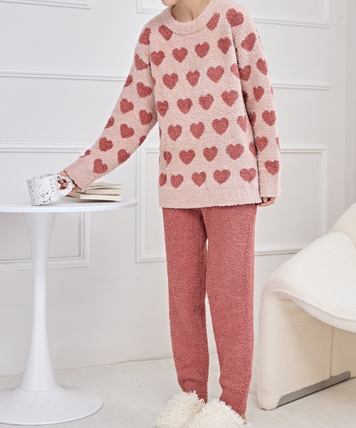 Lace Ladies（レースレディース）の「配色 バラエティ もこもこ あったか ルームウエア（ルームウェア/パジャマ・レディース・ブラック/アイボリー/グレー/ピンク・FREE）」の4枚目の写真