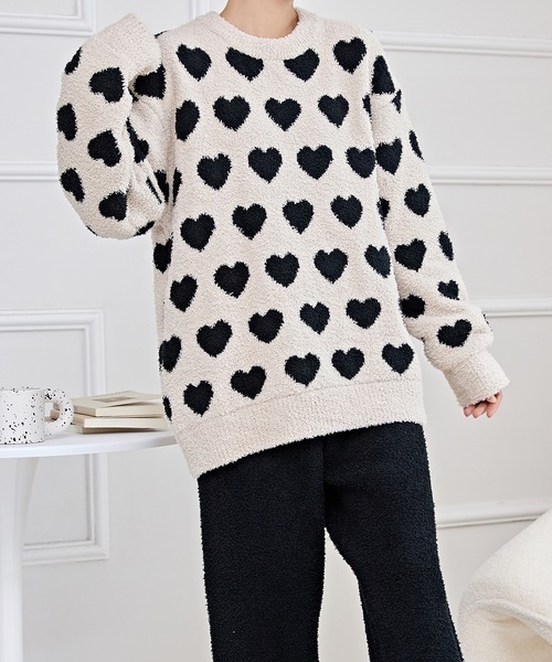 Lace Ladies（レースレディース）の「配色 バラエティ もこもこ あったか ルームウエア（ルームウェア/パジャマ・レディース・ブラック/アイボリー/グレー/ピンク・FREE）」の6枚目の写真